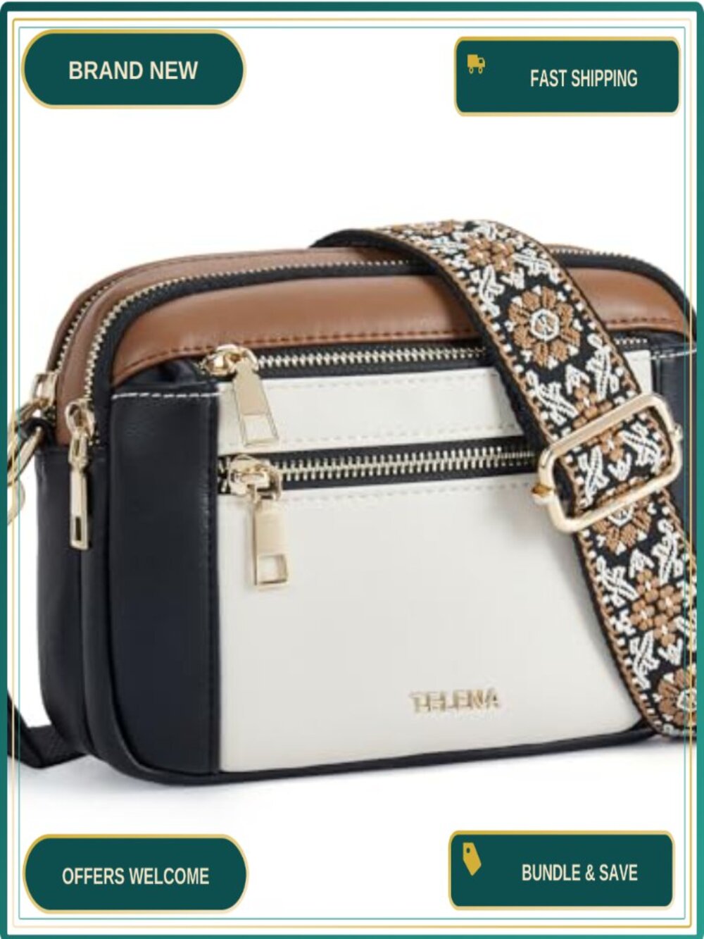 Vegan Leather Crossbody Purse Small Adjustable Strap
